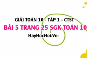 Giải bài 5 trang 25 Toán 10 tập 1 SGK Chân trời sáng tạo